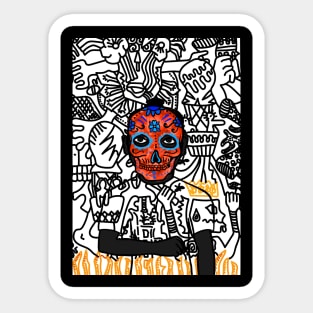 Discover the Charm of #336 - Mary - A MaleMask NFT with MexicanEye Color and Doodle Background Sticker